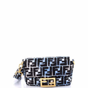 Fendi Mini Baguette Convertible Belt Bag Printed Nylon